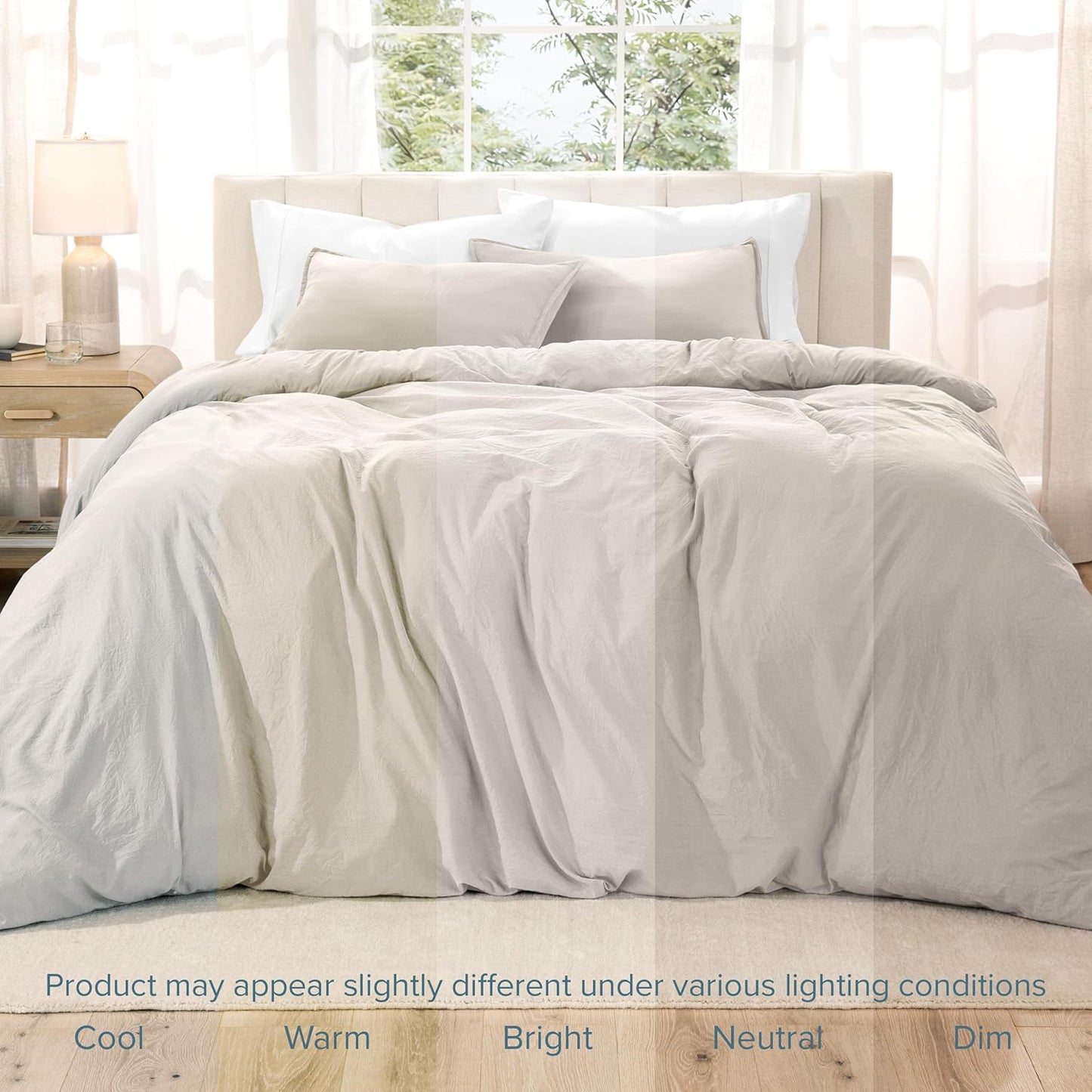 Microfiber Duvet Cover Set - Ultra Soft Washed Microfiber - Twin/Twin Extra Long - Linen-Like Look - Easy Care - Breathable Fabric - Our Softest Duvet Cover Set (Twin/Twin XL, Fog)