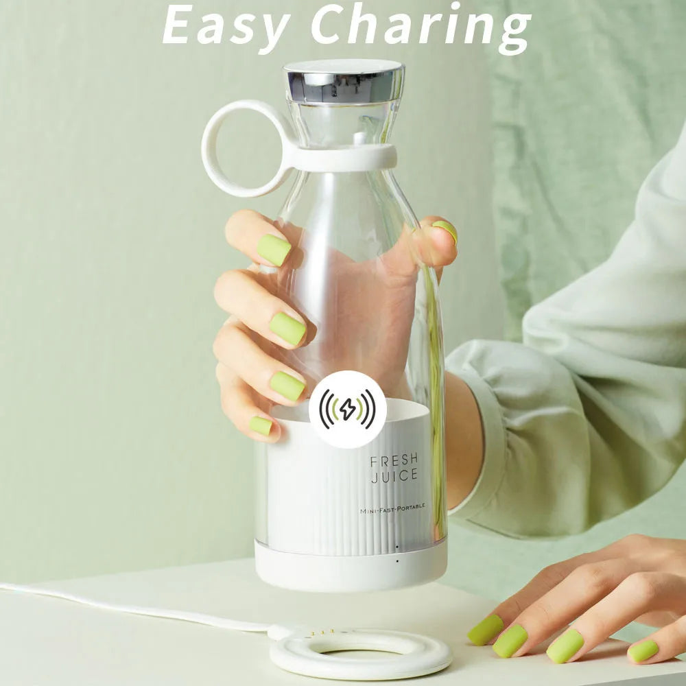 Wireless Rechargeable Portable Blender Juicer - 350ML Mini USB Fruit Mixer and Smoothie Extractor for Travel