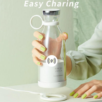 Wireless Rechargeable Portable Blender Juicer - 350ML Mini USB Fruit Mixer and Smoothie Extractor for Travel