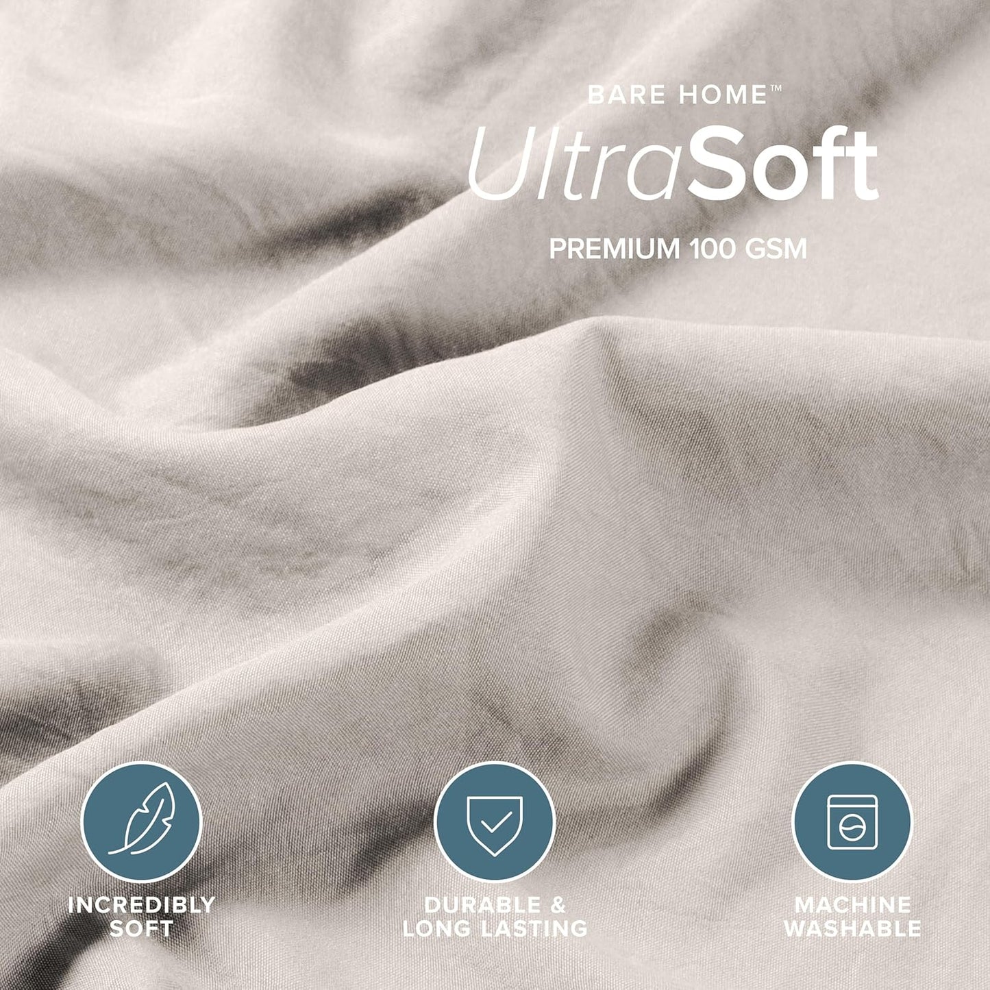 Microfiber Duvet Cover Set - Ultra Soft Washed Microfiber - Twin/Twin Extra Long - Linen-Like Look - Easy Care - Breathable Fabric - Our Softest Duvet Cover Set (Twin/Twin XL, Fog)