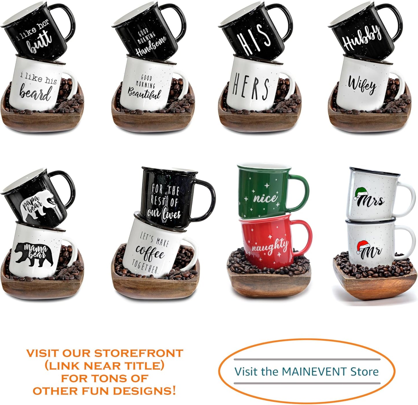 Mama Bear Papa Bear Mug Set of 2, Mom Dad Gift, Parents Couple Coffee Mug