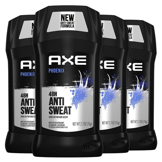 AXE Antiperspirant Deodorant for Men Phoenix 4PK 48H Sweat & Odor Protection for Long Lasting Freshness, Crushed Mint & Rosemary Men'S Deodorant 2.7 Oz