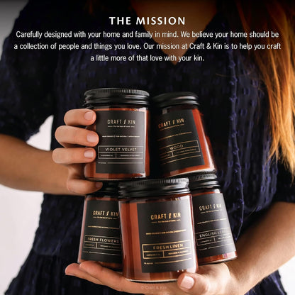 Premium English Leather Scented Candle - Long-Lasting 45-Hour Burn Time - Luxury Natural Soy Candle for Room Decor and Aromatherapy - 8 Oz