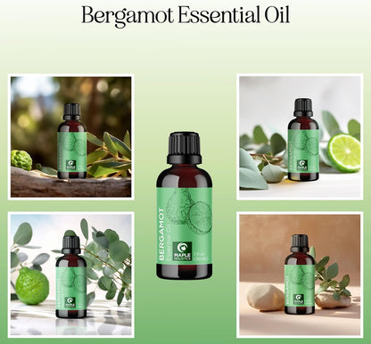 Bergamot Essential Oil - 100% Pure Citrus Oil for Diffusers, Aromatherapy, Hair, Skin, and Nails - Undiluted Relaxation for Baths and Topical Applications, 1 oz