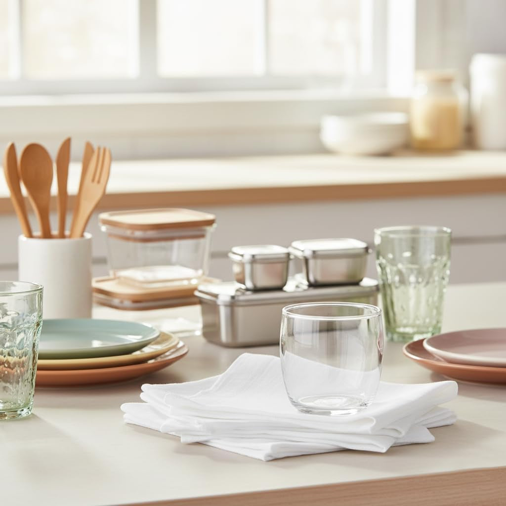 Premium 100% Cotton Cloth Napkins - Highly Absorbent, Washable, and Durable Reusable Dinner Napkins - Ideal for Gifts, Mother's Day, Hotels, and Farmhouse Parties - White (18" x 18", Set of 6)