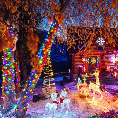 8 Modes Christmas Tree Lights Multicolor, 250 LED Christmas Lights Indoor, 91.5Ft Green Wire Waterproof Christmas Light Outdoor for Tree Party Garden Patio Christmas Decoration