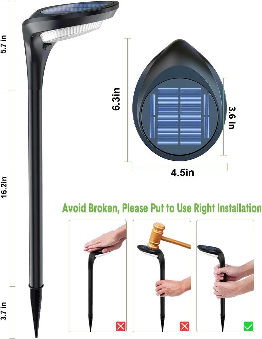 Outdoor Solar Pathway Lights - 4 Pack, 150 Lumens, Waterproof IP65, Dual Color Modes for Landscape Lighting in Walkways, Driveways, Gardens, and Patios