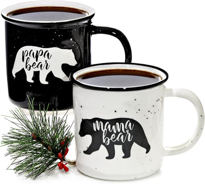 Mama Bear Papa Bear Mug Set of 2, Mom Dad Gift, Parents Couple Coffee Mug