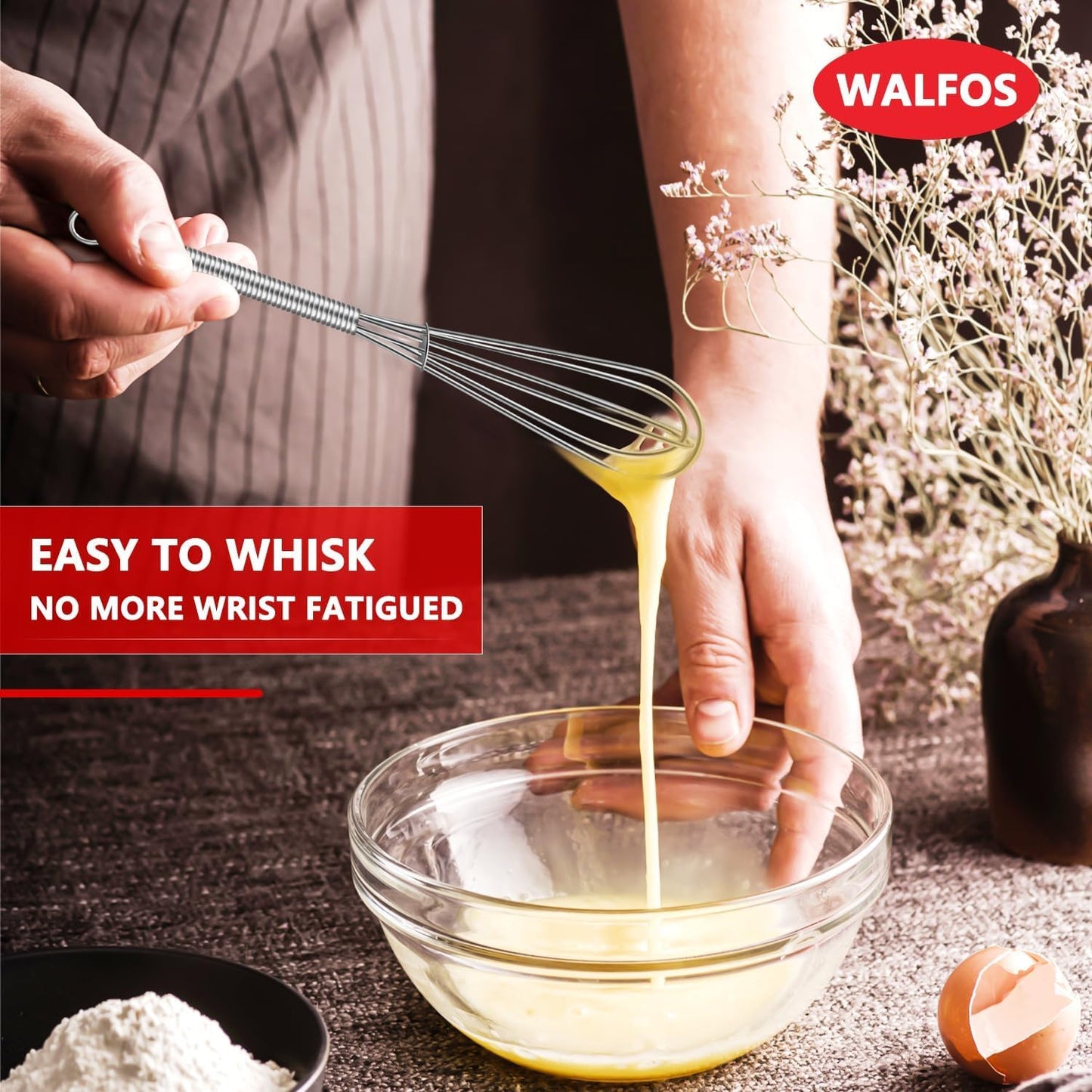 Mini Whisks, Small Whisk Bulk 304 Stainless Steel 6 Pieces, 5 Inch Tiny Whisk for Whisking, Beating Eggs, Mixing Sauces, Blending Ingredients